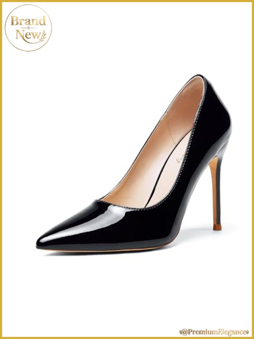 Women's 4 Inch Stiletto Heels Pumps Closed Toe Pointed Slip On Dress Shoes